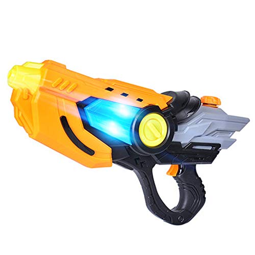 Electric Water Gun Squirt Guns Fully Automatic Water Blaster with Led Light High Capacity Long Range Waterproof Battery Cover for Kids Adult for Pool Party Outdoor Beach Water Fighting (Black)