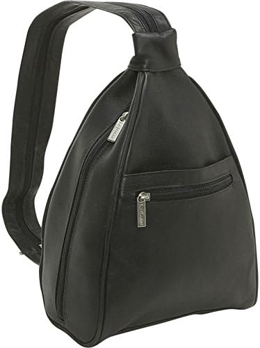 Le Donne Leather Ladies Sling Backpack/Purse, Black