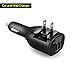 NDLBS Dual USB Car Charger,2-in-1 Car and Home Portable Travel Charger with Foldable Plug for iPhone 6 7 8 Plus 5S,iPad Pro Air Mini,Galaxy Note8 S7 S6 S8 Edge Plus,LG G5 G6 V20(Black)