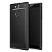 Sony Xperia XA2 Phone Case, MoKo Soft Lightweight TPU Bumper Cover Carbon Fiber Design Anti-Scratch Slim Back Panel Shock Aborsption Cellphone Shell for Sony Xperia XA2 5.2 Inch, Black