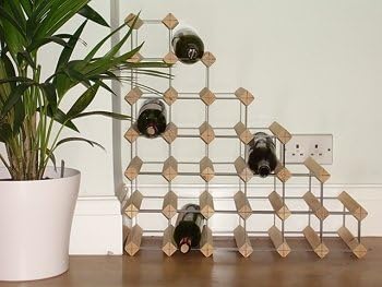 27 Bottle Wood And Metal Understairs Wine Rack Amazon Co Uk Kitchen Home
