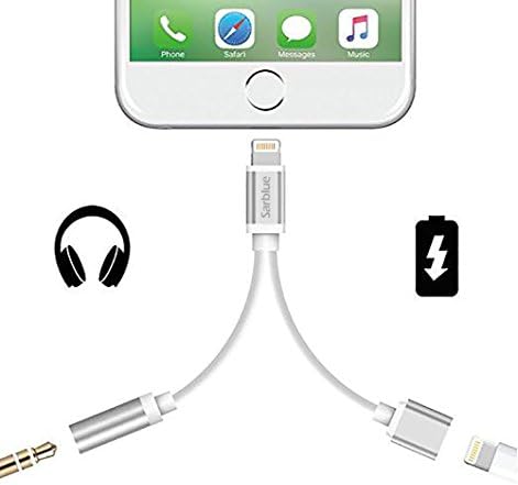 Sarblue AC17021 iPhone 7 Audio and Charging Adapter Lightning to 3.5 mm Headphone Female Audio Jack Adapter