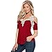 HOT SALE Goddessvan Women Summer V Neck Lace Top Short Sleeve Blouse Ladies Casual Tops T-Shirt