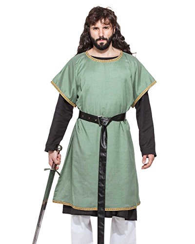 Medieval Renaissance Pirate Viking LARP Mens Costume Medieval Huntsman Tunic