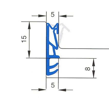 6m-Silikon-Haustürdichtung für 15mm Falz - WSK 1500 Farbe Schwarz