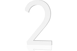 REAVOR 3 Inch Modern House Number, Self Adhesive Unique Mailboxes for Outside for Apartment Door Farmhouse Office Hotel, Address Numbers and Letters, Frosted Matte White Acrylic House Number 2