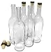 Wine Bottles with Corks, Clear, 750ml - Pack of 6