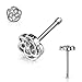 PIERCE ME Flower Top 316L Surgical Steel Nose Bone Stud Ring