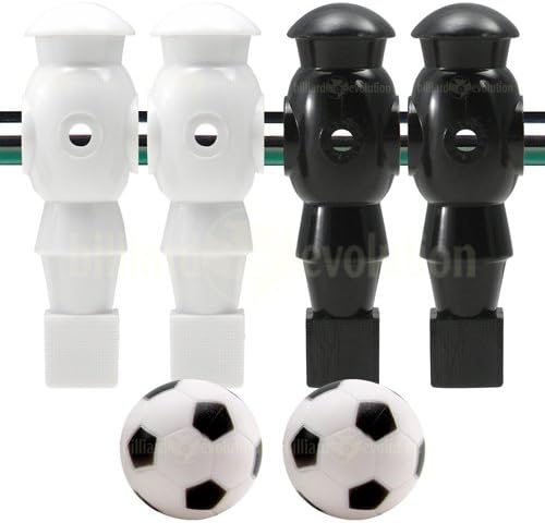 4 blanco y negro robot futbolín Hombres y 2 pelotas de fútbol ...