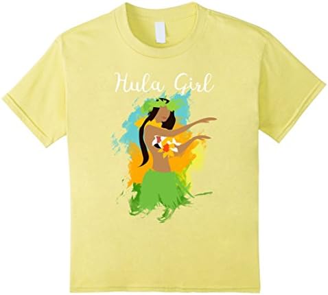 Kids Hula Girl Summer Aloha T-Shirt Tropical Beach Vacation Gift 6 Lemon