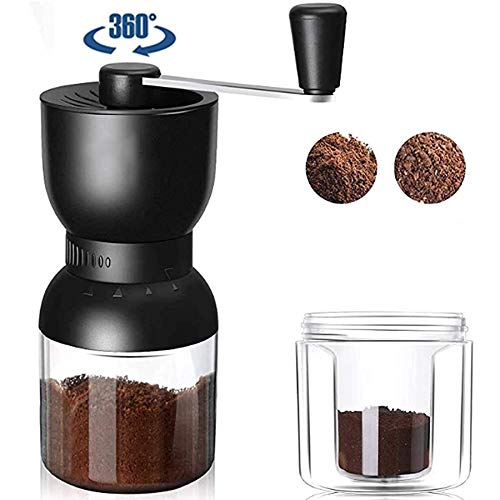 Kaffeemühle manuell mit verstellbarem Keramikmahlwerk, Kaffeemühle Hand aus Edelstahl, Tragbare Premium Espresso Mühle… – Bild 3