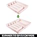 mDesign Adjustable, Expandable Plastic Kitchen Cabinet Drawer Storage Organizer Tray - for Storing Organizing Cutlery, Spoons, Cooking Utensils, Gadgets - Light Pink/Blush