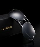 LUOMON Men's Polarized Aviator Sunglasses with Al-Mg Aloy Temple 63mm Lens LM007