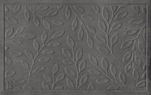Soft Impressions Brittany Leaf Low-Profile Mat, 2 by 3-Feet, Charcoal