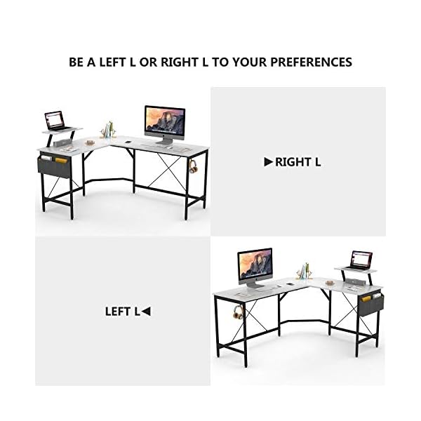 Cubiker Modern LShaped Computer Office Desk, Corner Gaming Desk with