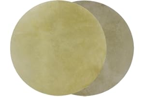 SAFIGLE 2Pcs African Drum, Natural Goat Leather Drum Covers, 11.81 Inch Bongo Heads, Percussion Instrument Replacement Parts for Use, Brown Bongo Skin