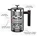 Double-Wall 304 Stainless Steel French Press Coffee Maker - 34 oz, Vacuum Insulated Tea Brewer Pot with 4 Level Filtration System - Extra 2pcs Filters Included - 8 Cup/1000ml