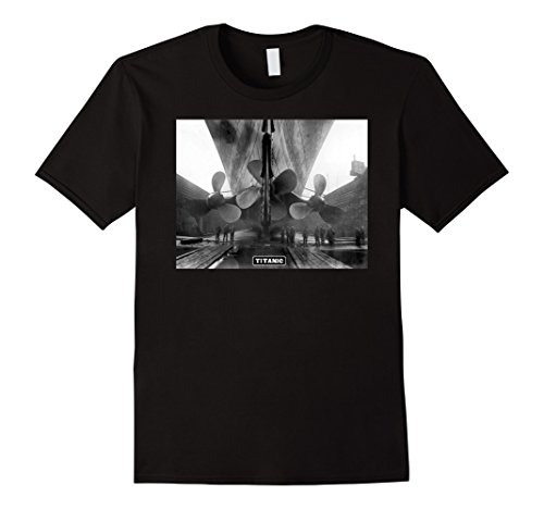 Mens The Titanic T-Shirt | The RMS Titanic Cruise Ship Propellers Large Black