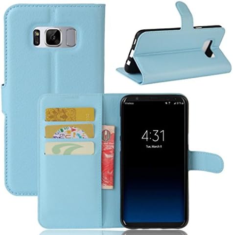 Samsung Galaxy S8 Plus case,ABCsell Flip Leather Slot wallet Case Stand Cover For Samsung Galaxy S8 Plus (Light blue)