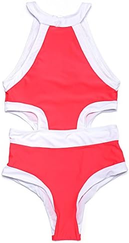 WE&amp;ZHE Women Bikini Color one-piece open-back swimsuit spa Beachwear , orange , l