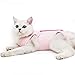 Cat Recovery Suit for Male and Female Surgical Post Surgery Soft Cone Onesie Shirt Clothes Neuter Licking Protective Diapers Outfit Cover Kitten Spay Collar(L, Pink)
