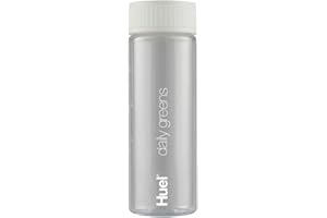 Huel Daily Greens Bottle | BPA Free | Clear with a White Lid | Fill line guide for perfect Measurements | Dishwasher Friendly | 13.5oz