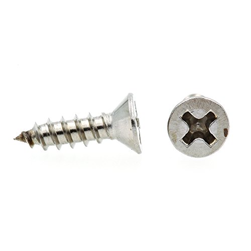 Prime-Line 9016185 Sheet Metal Screw, Flat Head Phillips, #6 X 1/2 in, Grade 18-8 Stainless Steel, Pack of 25