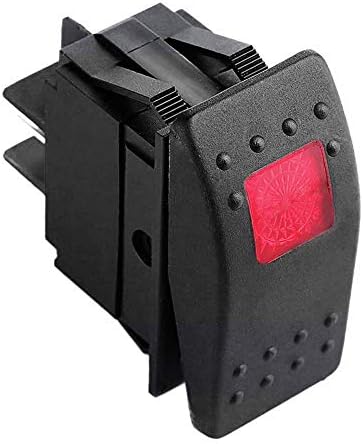 Frentaly Red 12V 20 Amp Waterproof ON Off Custom Marine Boating Vehicle 4 Pin Control Toggle Rocker Switch Kit Pack