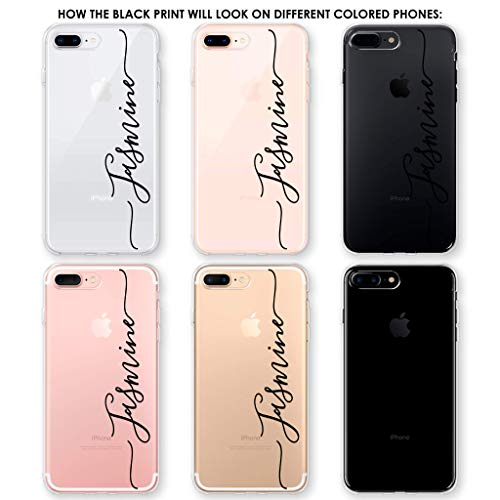Personalized Name Phone Case for iPhone XS Max XR X 10S 10R 10 8 Plus 7 6s 6 SE 5s 5 Crystal Clear Slim Flexible Soft TPU Rubber
