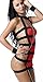 The victory of cupid High elastic rubber band tight miniskirt girly lingerie and garter, Black With Red, Small/Large