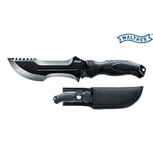 Walther Outdoor-Messer OSK 1, feststehendes Survival Gürtelmesser 440C Stahl, inkl. Nylonscheide, ideal für Outdoor und Alltags-Aktivitäten