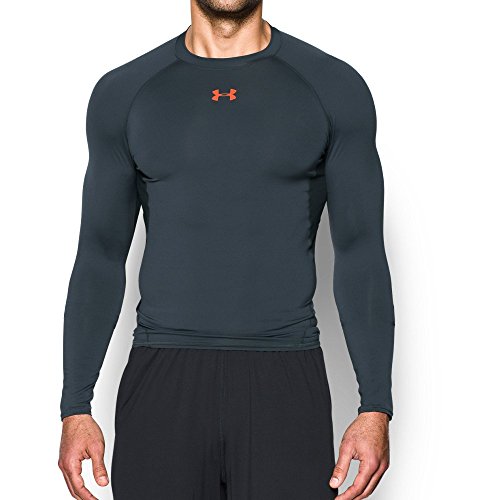 Under Armour Men s HeatGear Armour Long Sleeve Compression Shirt, Stealth Gray/Phoenix Fire, XX-Large Under Armour Men s HeatGear Armour Long Sleeve Compression Shirt, Stealth Gray/Phoenix Fire, XX-Large