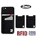 [2pc] Phone Card Wallet - Ultra-Slim Self Adhesive Double Secure RFID-Blocking Phone Pocket,Credit Card Holder Sleeves Phone Wallet Sticker for All Smartphones (Black)