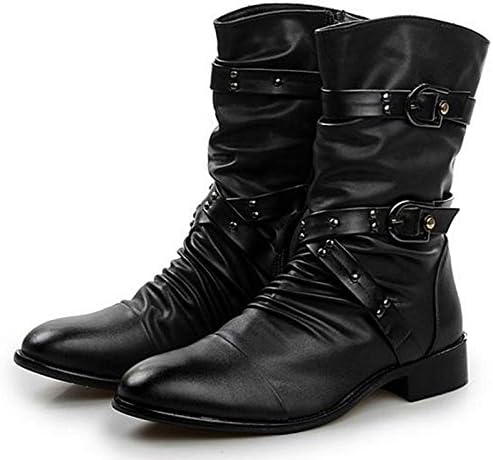 WLFHM Korean Version, High Boots, Leather Boots, England, Military Boots, Pointed, Men's Boots