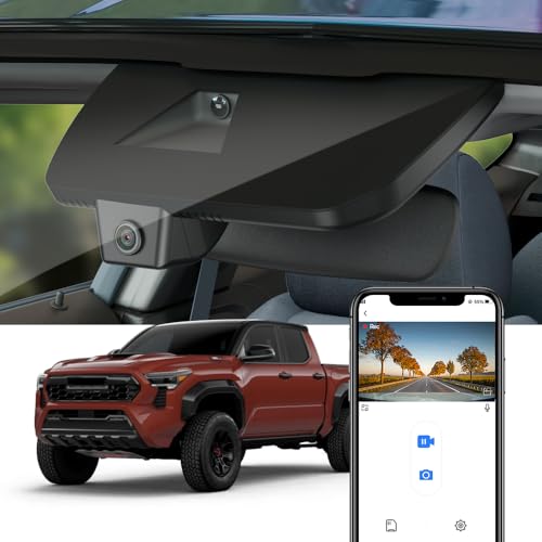 FITCAMX 4K Coche Cámara, para Toyota Tacoma 2024-2026 SR SR5 TRD Sport Pre-Runner Off Road Limited & Tacoma Hybrid, OEM Aspecto, 2160P UHD Vídeo, WiFi&App, Bucle Grabación, G-Sensor, Plug&Play, 64GB