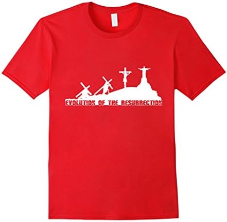 Mens Resurrection Of Jesus Christ Religious Tshirt  3XL Red