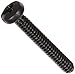 Steel Pan Head Machine Screw, Black Oxide Finish, Meets ASME B18.6.3, #1 Phillips Drive, #4-40 Thread Size, 3/4