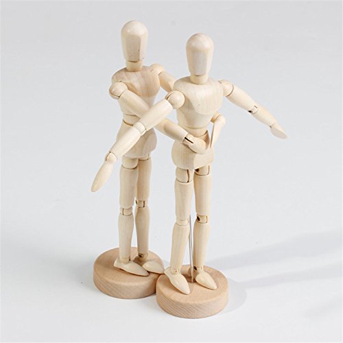 COGEEK Removable Wooden Human Mannequin Sketch Art Model Car Ornament (8.072.17 inches) - Thumbnail 4