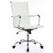 Modern Ribbed Office Chair Leather Office Chair High back Ergonomic Chair Swivel Conference Chair (FUR-GT838-WHITE)