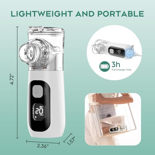 Berrlly Quiet Inhaler for Children and Adults, Portable Inhaler and Inhaler with Fine Mist, Lightweight and Compact, Easy Cleaning, Accessories for the Whole Family, for Home and Travel