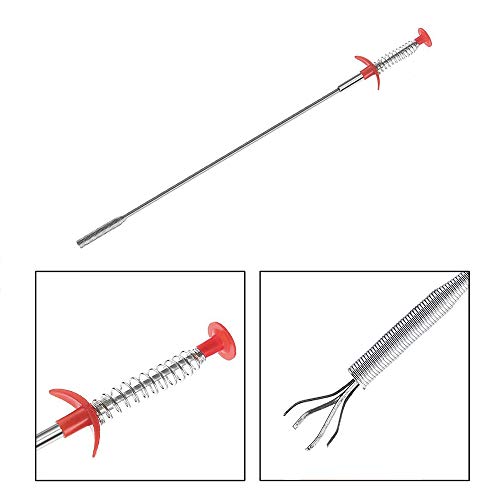 7 Pack Drain Snake Clog Remover,25 Inch Drain Snake Hair Tool,Drain Auger Clog Remover for Sink,Bathtub Drain,Kitchen Sink Cleaner,With Gloves By KINGLEV(1 Stainless Steel and 6 Plastic) - Thumbnail 5