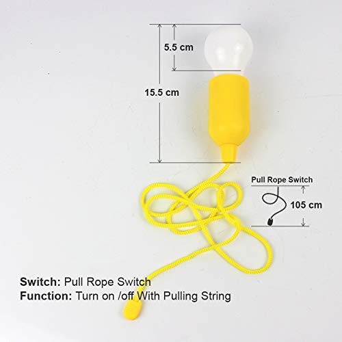 HUAXIE LED Pull Cord Tent Light, Portable Hanging Camping Lantern Indoor Outdoor for Home Decorations LED Lights (Yellow)