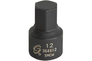 Sunex 364612 3/8" 12-mm Drive Stubby Impact Hex Driver