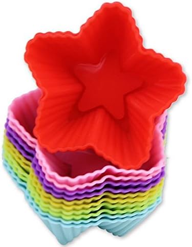 HOCUS™ 12-Pack Silicone Baking Cups, Nonstick Cupcake Liners, Reusable Cupcake Cups Set in 6 Colors for Muffin, Gelatin, Snacks, Frozen Treats, Ice Cream or Chocolate Shell-lined Dessert Molds