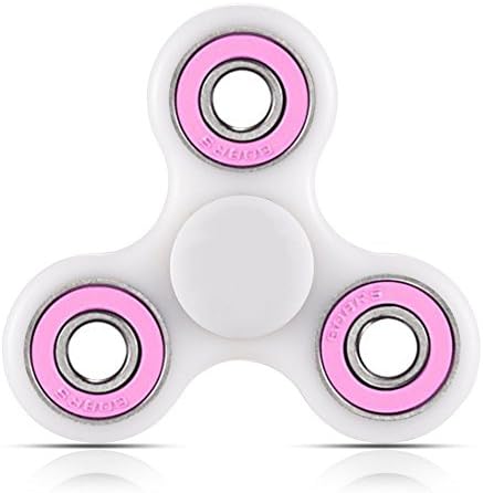 TOMOMO Tri-Spinner Fidget Toy With Premium Hybrid Ceramic Bearing (White-pink)