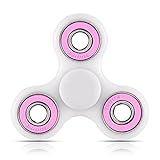 Toplay Fidget Spinner Toy Stress Reducer Ceramic Bearing - Perfect For ADD, ADHD, Anxiety, and Autism Adult Children (White-pink)