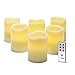 LampLust Flameless Pillar Candles with Remote - 3x4 Inch LED Candle, Ivory Wax, Unscented, Wedding Reception Decor, Melted Edge, Flickering Warm White Light, Batteries Included, Set of 6
