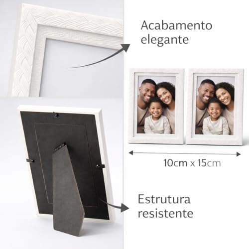 Kit com 2 Porta Retrato - Retratos 10cm x 15cm em MDF Com Moldura Decorada Ideal Para Suas Fotos Pode Colocar em Salas Escritorios Quartos Elegante Premium