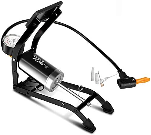 Rakukatsu 空気入れ ポンプ 足踏み 米式 仏式 英式 バルブ 対応 自転車 バイク 携帯 エアポンプ ボール 浮き輪 風船なども適用 アダプター付き