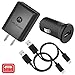 Motorola TurboPower Micro-USB Car + Home Bundle: TurboPower 15 Car & TurboPower 15+ Wall Charger with 2 SKN6461A data cables for Moto E5 Plus, G5 Plus, G5S, G6 Play [Not for G6, G6 Plus] (Retail Box)